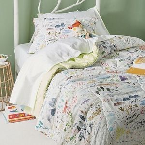 Two Shams and Toddler Wilderness Map Quilt by Katie Vernon for Anthropologie